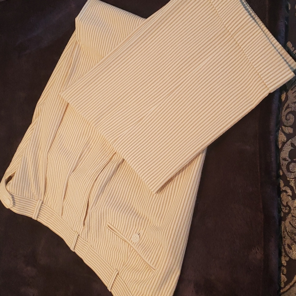 Haspel Mens Seersucker pants, tan\cream - Picture 9 of 9